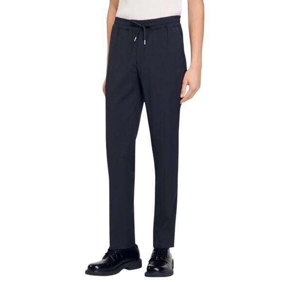 Sandro Paris Men's Fonte New Alpha Elasticated Straight-Leg Pants Size 46 | XXL - Picture 12 of 12